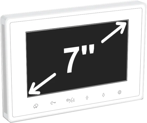 FC46/W έγχρωμη οθόνη θυροτηλεόρασης 7″, ανοιχτής ακρόασης, 2 καλωδίων , λευκό χρώμα