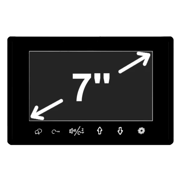 FC46/Β έγχρωμη οθόνη θυροτηλεόρασης 7″, ανοιχτής ακρόασης, 2 καλωδίων , μαύρο χρώμα