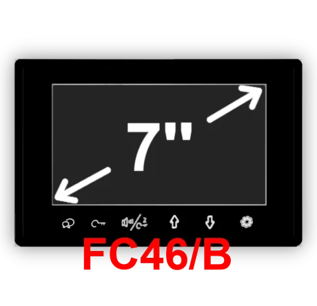 FC46/B έγχρωμη οθόνη θυροτηλεόρασης 7″ σε μαύρο χρώμα.