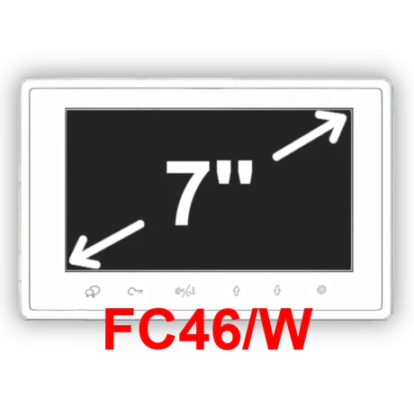 FC46/W έγχρωμη οθόνη θυροτηλεόρασης 7″ σε λευκό χρώμα.