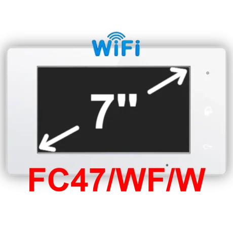 FC47/WF/W έγχρωμη οθόνη θυροτηλεόρασης 7″, WiFi, με μνήμη.